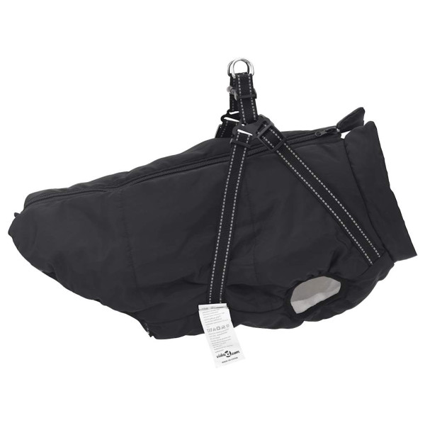 Abrigo para perro con arnés impermeable reflectante 3XL negro M 4