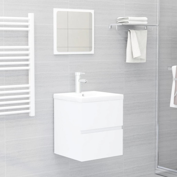 Armario para lavabo madera contrachapada blanco 41x38.5x45 cm M 3