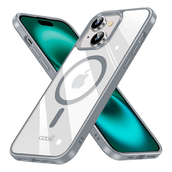 Carcaça COOL para iPhone 16 Borde de prata magnética M 4