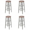 Bancos de bar 4 pcs MDF prateado e castanho 1