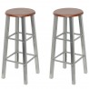 Bancos de bar 4 pcs MDF prateado e castanho 2