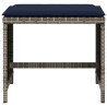 Bancos jardim com almofadões 4 pcs 40x40x35 cm vime PE cinzento 5