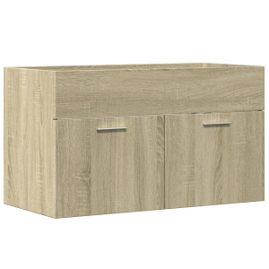Mueble de lavabo de baño madera roble Sonoma 90x38.5x46 cm H