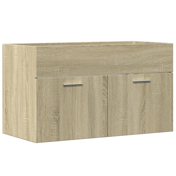Mueble de lavabo de baño madera roble Sonoma 90x38.5x46 cm M 2