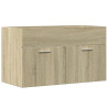 Mueble de lavabo de baño madera roble Sonoma 90x38.5x46 cm 2