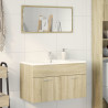 Mueble de lavabo de baño madera roble Sonoma 90x38.5x46 cm 3