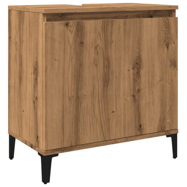 Mueble de lavabo madera de ingeniería roble artisan 58x33x60 cm M 2