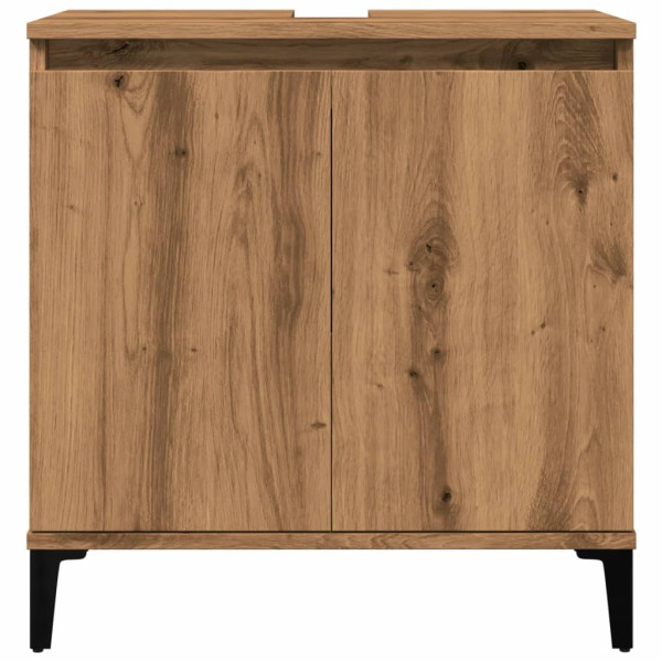 Mueble de lavabo madera de ingeniería roble artisan 58x33x60 cm M 4