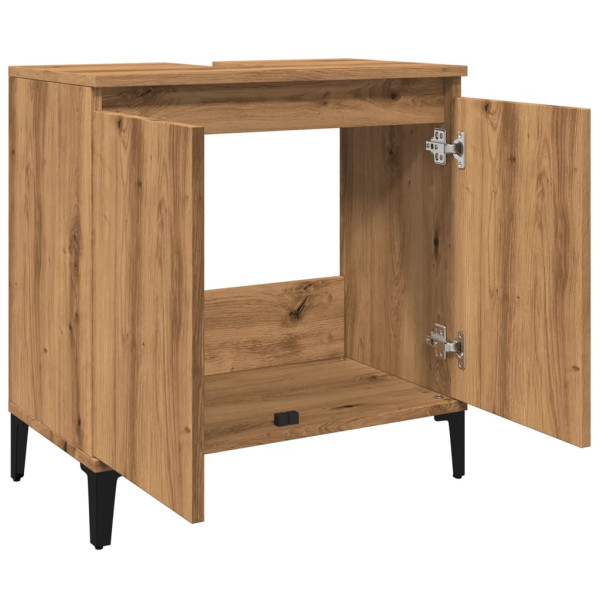 Mueble de lavabo madera de ingeniería roble artisan 58x33x60 cm M 5