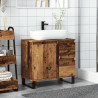 Mueble de lavabo madera de ingeniería envejecida 65x33x60 cm 3