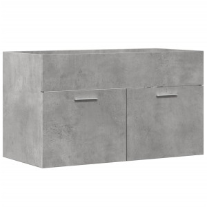 Mueble de lavabo madera ingeniería gris hormigón 90x38.5x46 cm H