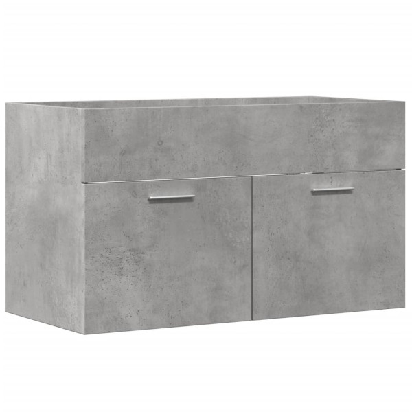 Mueble de lavabo madera ingeniería gris hormigón 90x38.5x46 cm M 2