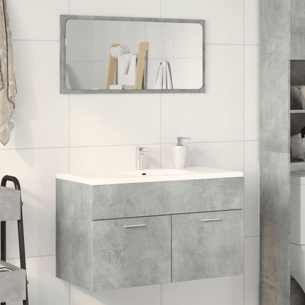 Mueble de lavabo madera ingeniería gris hormigón 90x38.5x46 cm M 3