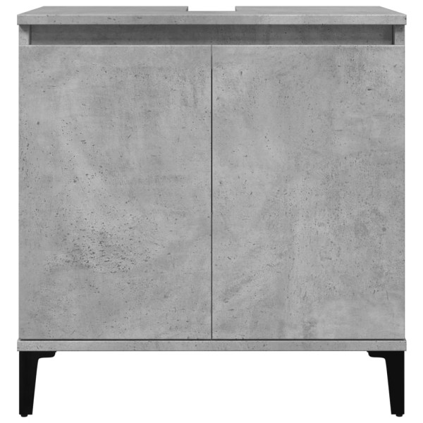 Armario de lavabo madera contrachapada gris hormigón 58x33x60cm M 4