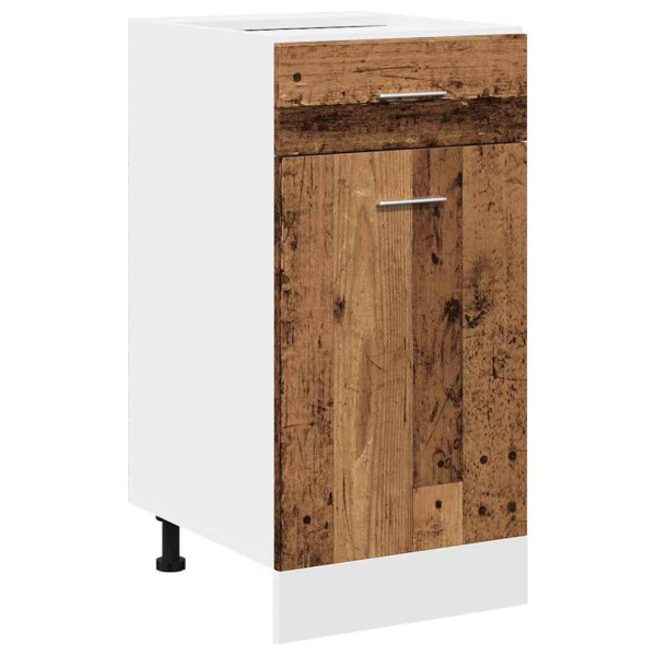 Armario inferior cajón cocina madera envejecida 40x46x81.5cm M 2