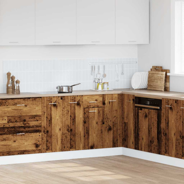 Armario inferior cajón cocina madera envejecida 40x46x81.5cm M 3