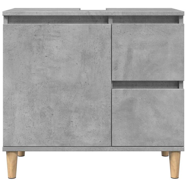 Mueble de lavabo madera ingeniería gris hormigón 65x33x60 cm M 4