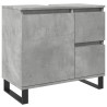 Mueble de lavabo madera ingeniería gris hormigón 65x33x60 cm 2