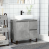 Mueble de lavabo madera ingeniería gris hormigón 65x33x60 cm 3