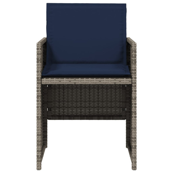 Sillones de jardín con cojines 4 uds ratán sintético gris M 5