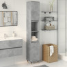 Armario de baño madera contrachapada gris hormigón 30x30x190 cm 1