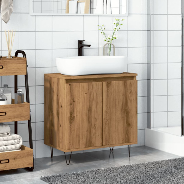 Armario de baño madera de ingeniería roble artisan 58x33x60 cm M 3