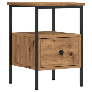 Mesita de noche madera de ingeniería roble artisan 34x36x50 cm H