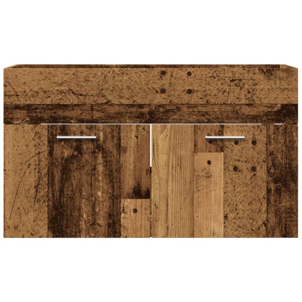 Mueble de lavabo madera ingeniería envejecida 90x38.5x46 cm M 4