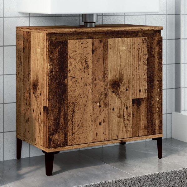 Mueble de lavabo madera de ingeniería envejecida 58x33x60 cm D