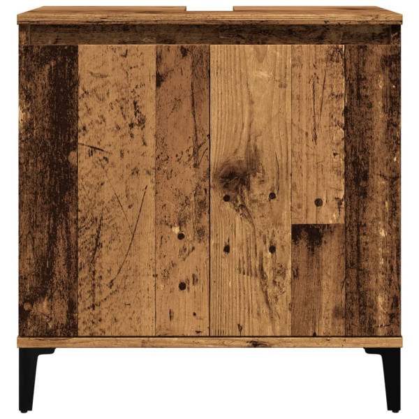 Mueble de lavabo madera de ingeniería envejecida 58x33x60 cm M 4