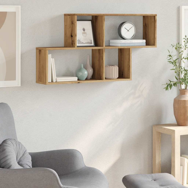 Estante de pared madera ingeniería roble artisian 100x18x53 cm M 3