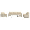 Juego de sofás con reposapiés 4 piezas tela crema 1