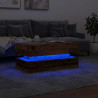 Mesa de centro com luzes LED 90x50x40 cm madeira velha 5