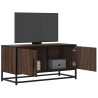 Mueble TV metal y madera ingeniería marrón roble 80x34.5x40 cm 1