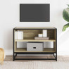 Mueble TV metal y madera ingeniería roble Sonoma 61x40x46 cm 3