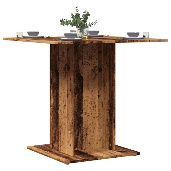 Mesa de comedor madera de ingeniería envejecida 80x80x75 cm D