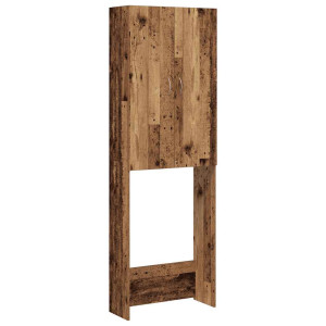 Armario de lavadora madera envejecida 64x25.5x190 cm H