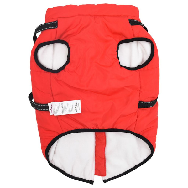 Abrigo para perro con arnés impermeable reflectante 4XL rojo M 5