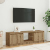 Mueble de TV luces LED madera roble artisan 120x30x36 cm 3