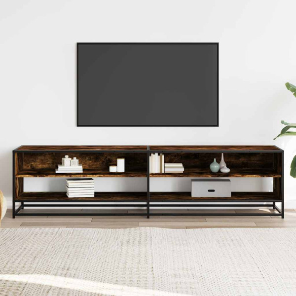 Mueble de TV madera de ingeniería roble ahumado 180.5x40x46 cm M 3