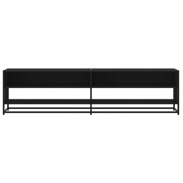 Mueble de TV madera de ingeniería negro 180.5x40x46 cm M 4
