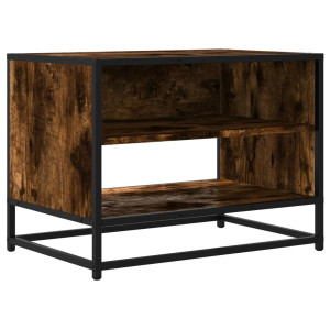 Mueble TV metal y madera ingeniería roble humo 61x40x46 cm H