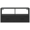 Mueble de TV metal y madera de ingeniería negro 80x31x39.5 cm 4