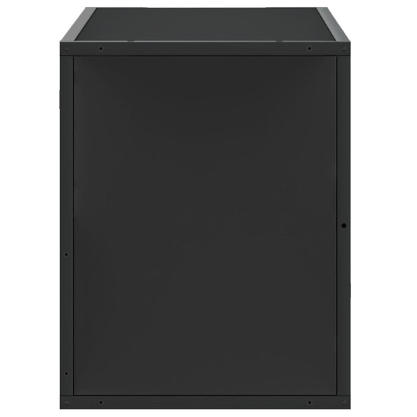 Mueble de TV metal y madera de ingeniería negro 80x31x39.5 cm M 5