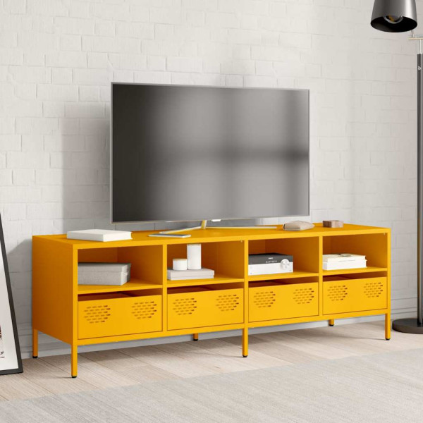 Móvel de TV 135x39x43.5 cm aço laminado a frio amarelo mostarda M 3