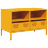 Mueble TV acero laminado en frío amarillo mostaza 68x39x43.5 cm 2
