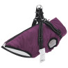 Abrigo para perro con arnés impermeable reflectante XL morado 1