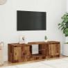 Mueble TV luces LED madera ingeniería envejecida 140x40x35.5 cm 3