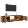 Mueble TV luces LED madera ingeniería envejecida 140x40x35.5 cm 4