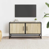 Mueble TV metal y madera ingeniería roble Sonoma 80x34.5x40 cm 3